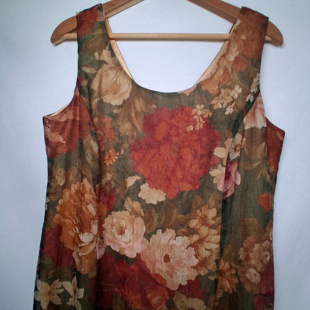 Vintage 90s Virgo II Slip Dress Size 12 Cabbage Rose Evening Party Sleeveless - Picture 10 of 16